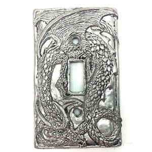 Pewter Dragon Light Switch Plate Cover